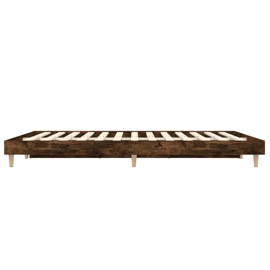 Letto matrimoniale | Letto per adulti | Giroletto Rovere Fumo 135x190 cm in Legno Multistrato - Image 7
