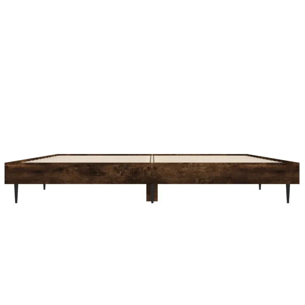 Letto matrimoniale | Letto per adulti | Giroletto Rovere Fumo 135x190 cm in Legno Multistrato - Image 6