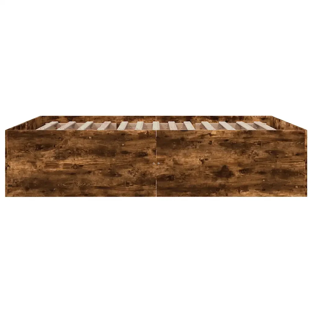 Letto matrimoniale | Letto per adulti | Giroletto Rovere Fumo 150x200 cm in Legno Multistrato - Image 5