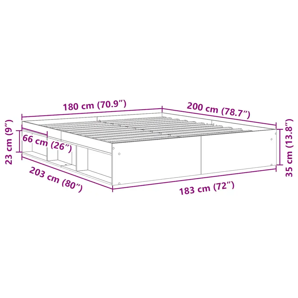 Letto matrimoniale | Letto per adulti | Giroletto Rovere Fumo 180x200 cm Super King - Image 10