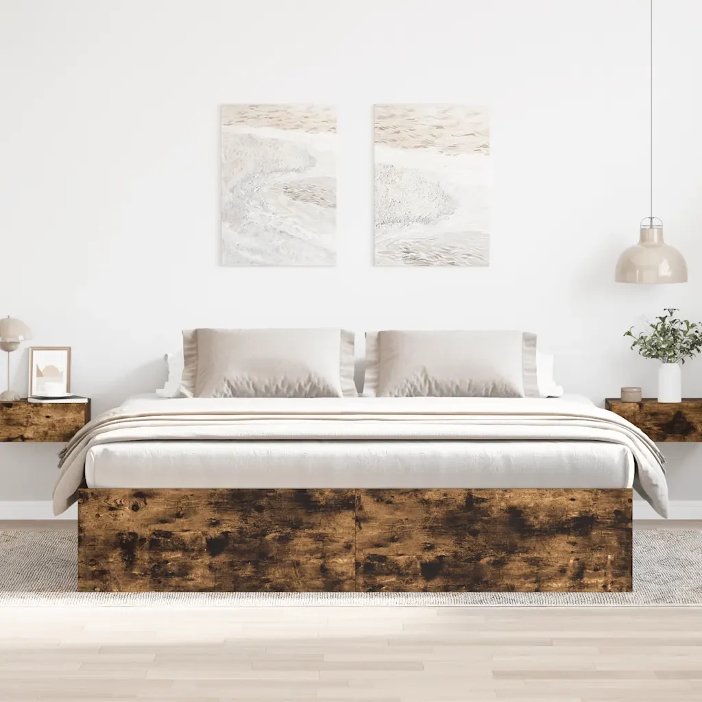 Letto matrimoniale | Letto per adulti | Giroletto Rovere Fumo 180x200 cm Super King - Image 4