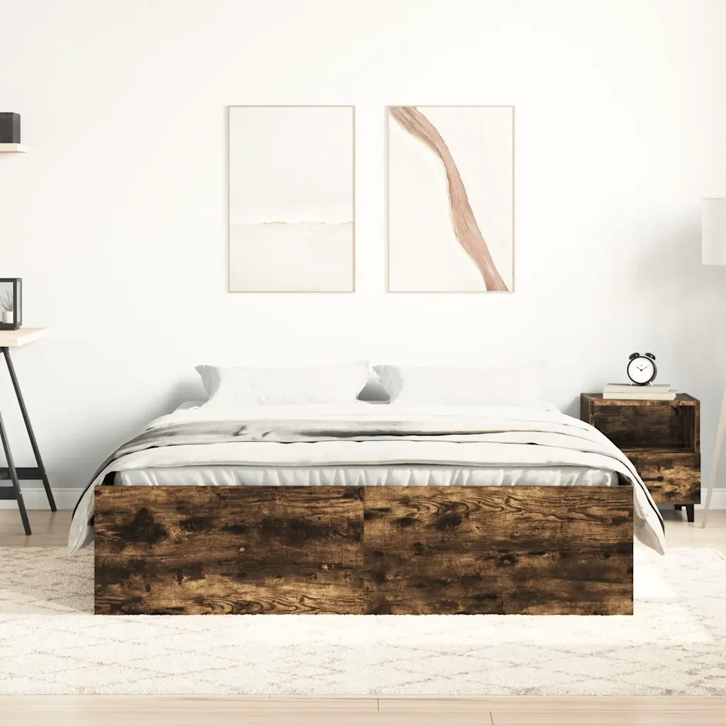 Letto matrimoniale | Letto per adulti | Giroletto Rovere Fumo 90x190 cm - Image 3