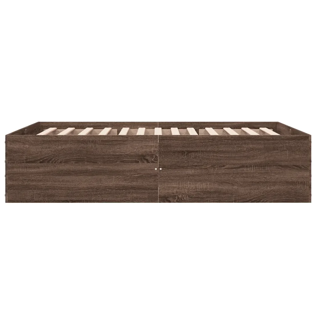 Letto matrimoniale | Letto per adulti | Giroletto Rovere Marrone 120x190 cm in Legno Multistrato - Image 5