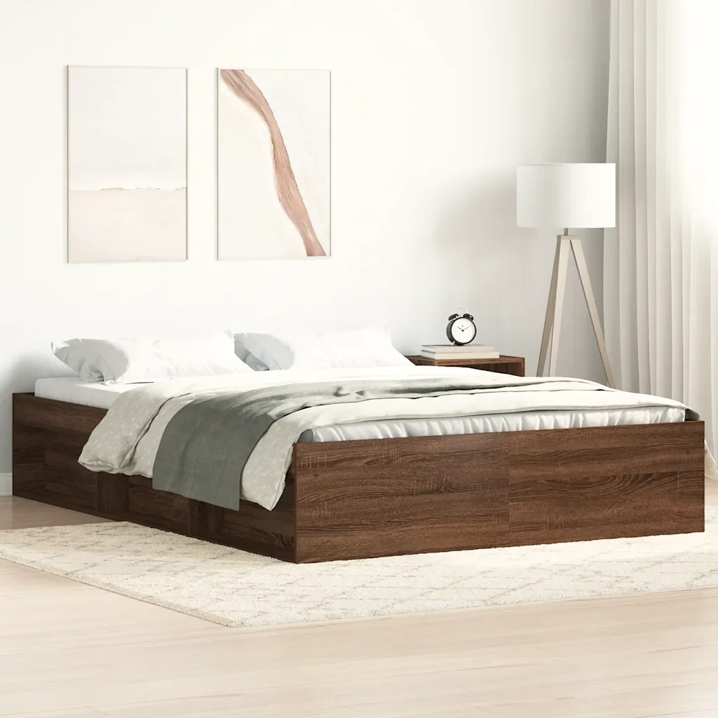 Letto matrimoniale | Letto per adulti | Giroletto Rovere Marrone 120x190 cm Small Double - Image 2