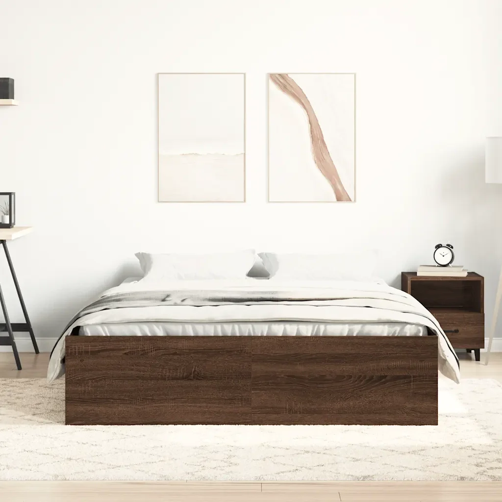 Letto matrimoniale | Letto per adulti | Giroletto Rovere Marrone 120x190 cm Small Double - Image 4