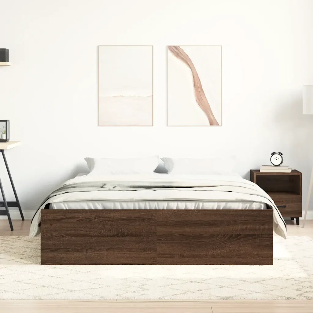 Letto matrimoniale | Letto per adulti | Giroletto Rovere Marrone 140x200 cm - Image 3