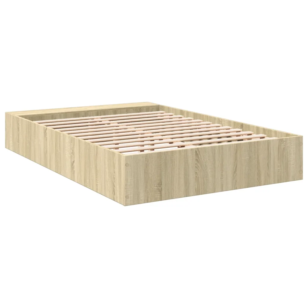 Letto matrimoniale | Letto per adulti | Giroletto Rovere Sonoma 120x190 cm in Legno Multistrato - Image 6
