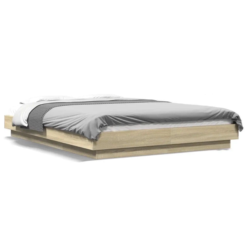 Letto matrimoniale | Letto per adulti | Giroletto Rovere Sonoma 120x190 cm in Legno Multistrato