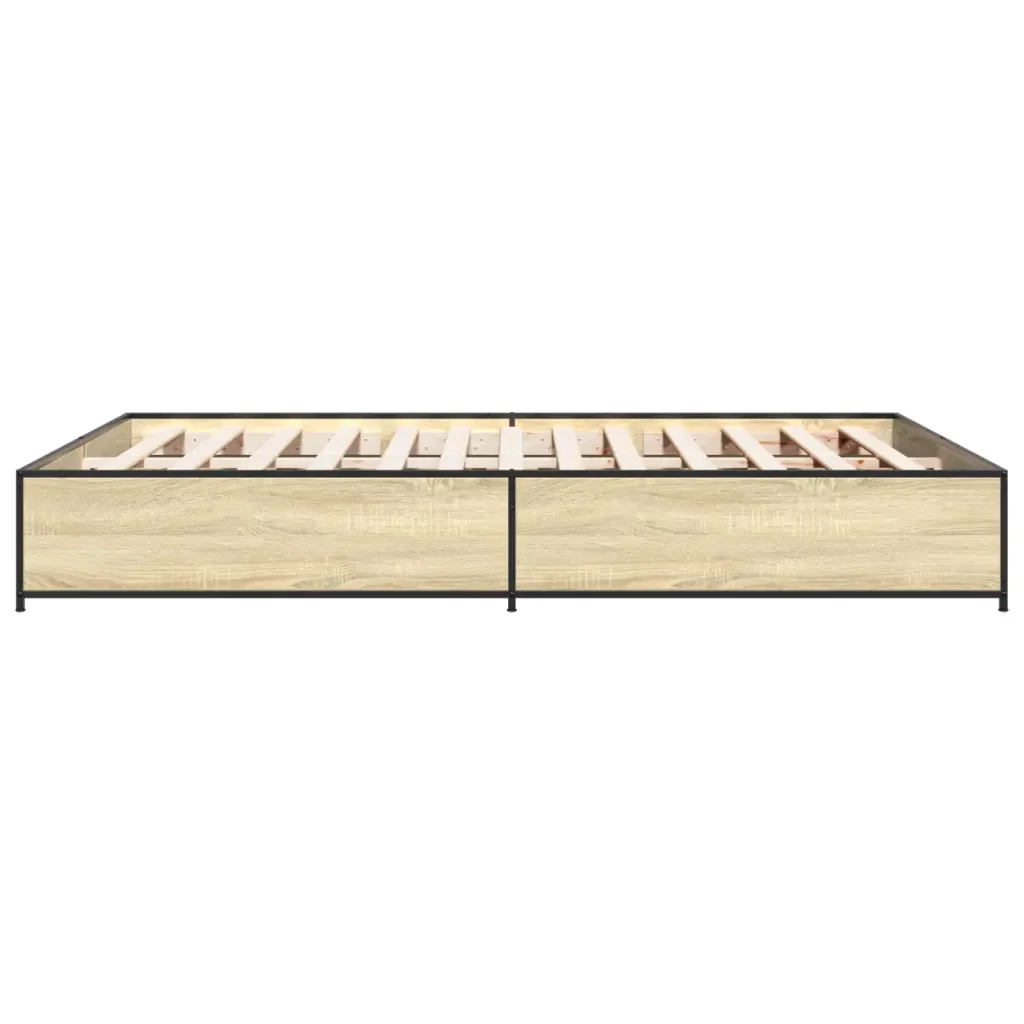 Letto matrimoniale | Letto per adulti | Giroletto Rovere Sonoma 120x190 cm in Legno Multistrato Metallo - Image 5