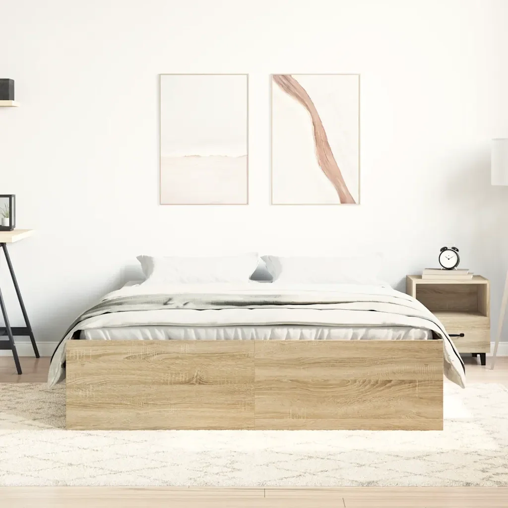 Letto matrimoniale | Letto per adulti | Giroletto Rovere Sonoma 120x200 cm - Image 4