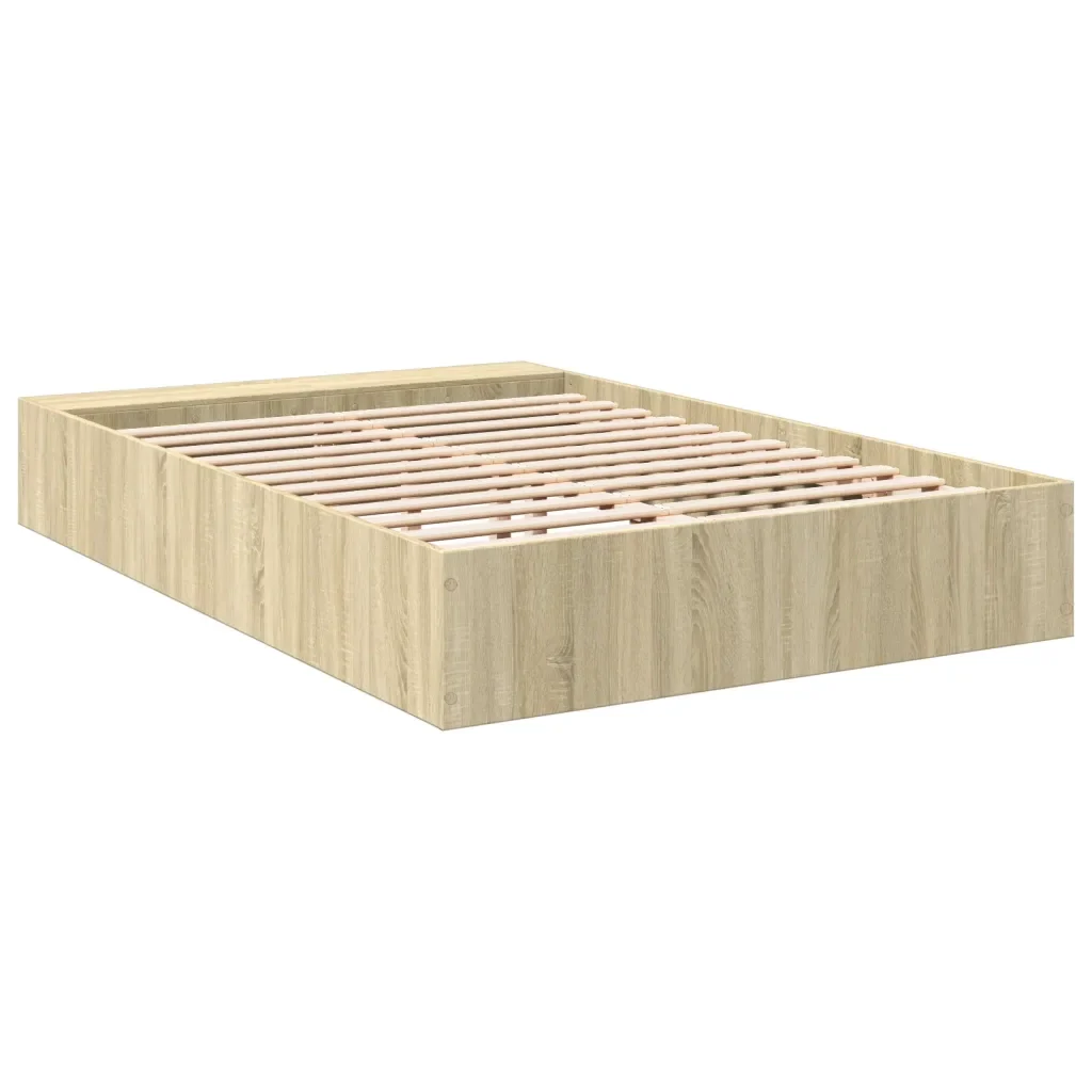 Letto matrimoniale | Letto per adulti | Giroletto Rovere Sonoma 120x200 cm in Legno Multistrato - Image 6