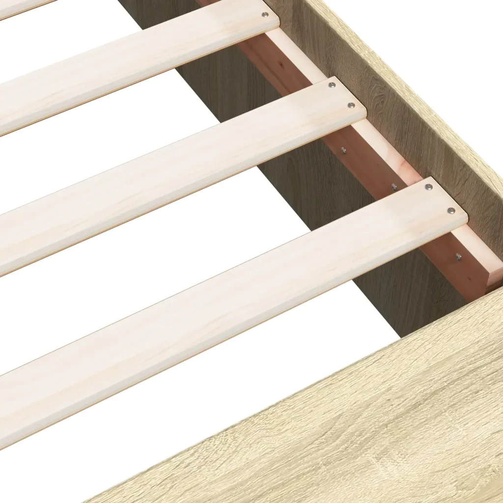 Letto matrimoniale | Letto per adulti | Giroletto Rovere Sonoma 120x200 cm in Legno Multistrato - Image 8