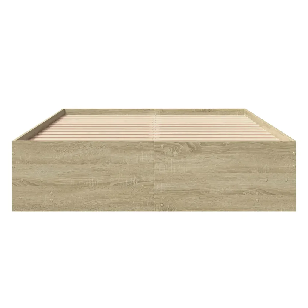 Letto matrimoniale | Letto per adulti | Giroletto Rovere Sonoma 135x190 cm in Legno Multistrato - Image 5