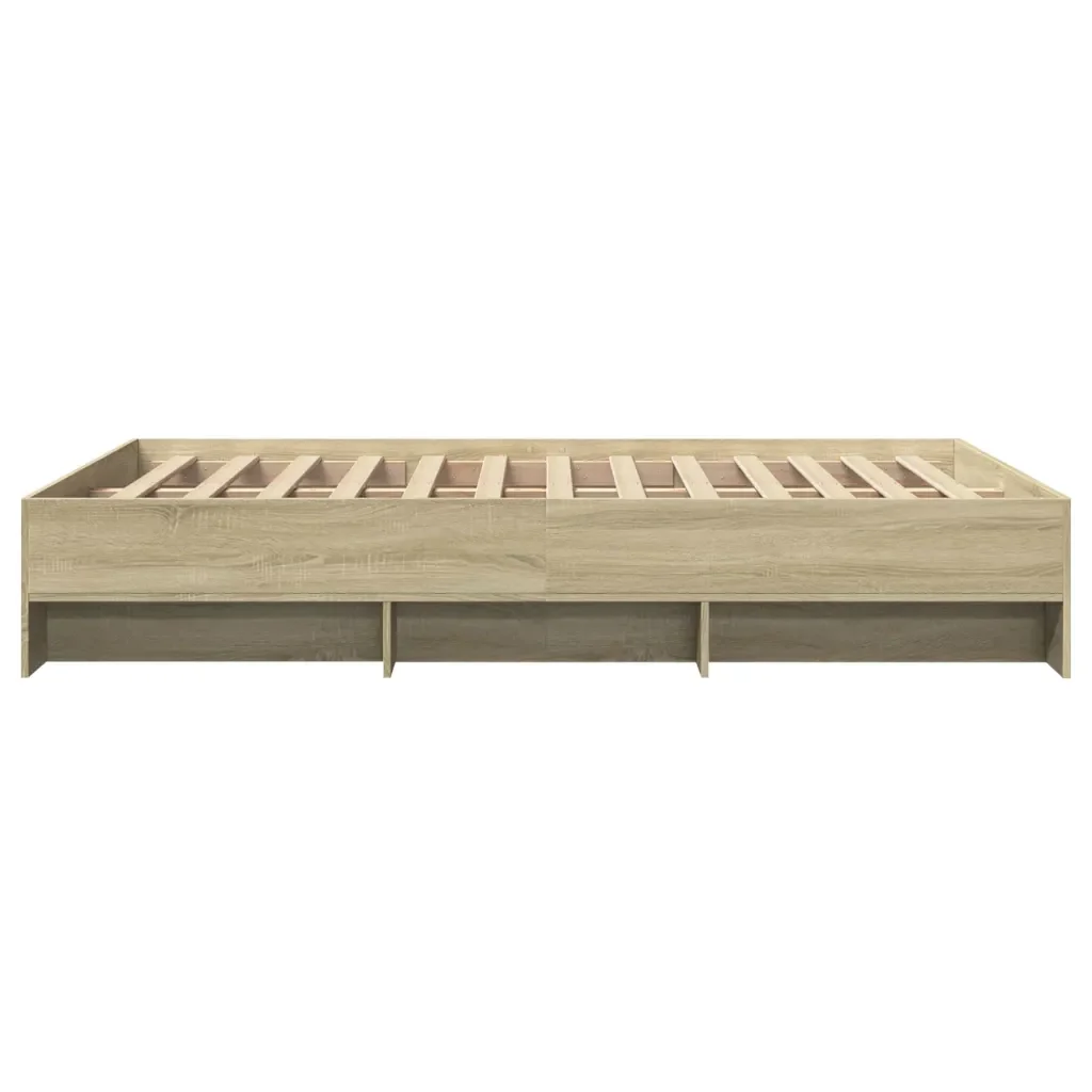 Letto matrimoniale | Letto per adulti | Giroletto Rovere Sonoma 135x190 cm in Legno Multistrato - Image 6