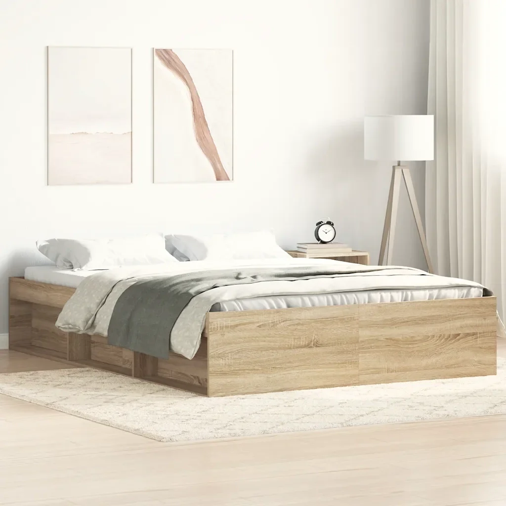 Letto matrimoniale | Letto per adulti | Giroletto Rovere Sonoma 140x200 cm - Image 2