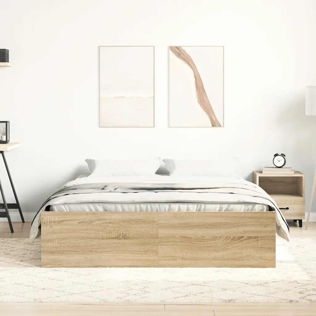 Letto matrimoniale | Letto per adulti | Giroletto Rovere Sonoma 140x200 cm - Image 4