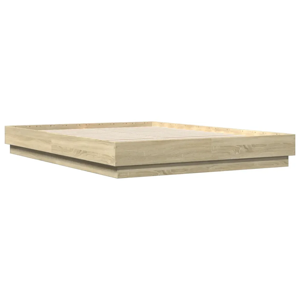 Letto matrimoniale | Letto per adulti | Giroletto Rovere Sonoma 140x200 cm in Legno Multistrato - Image 6