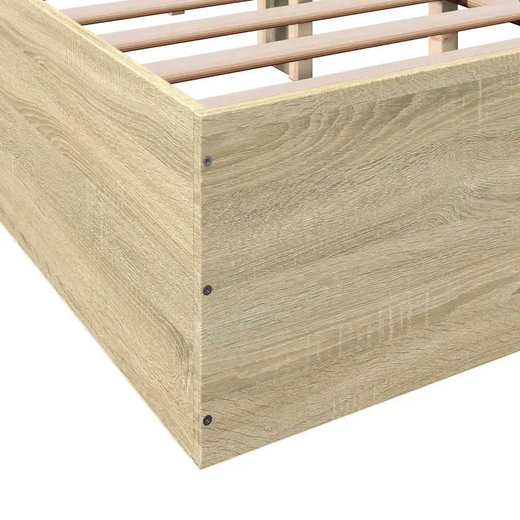Letto matrimoniale | Letto per adulti | Giroletto Rovere Sonoma 150x200 cm in Legno Multistrato - Image 8