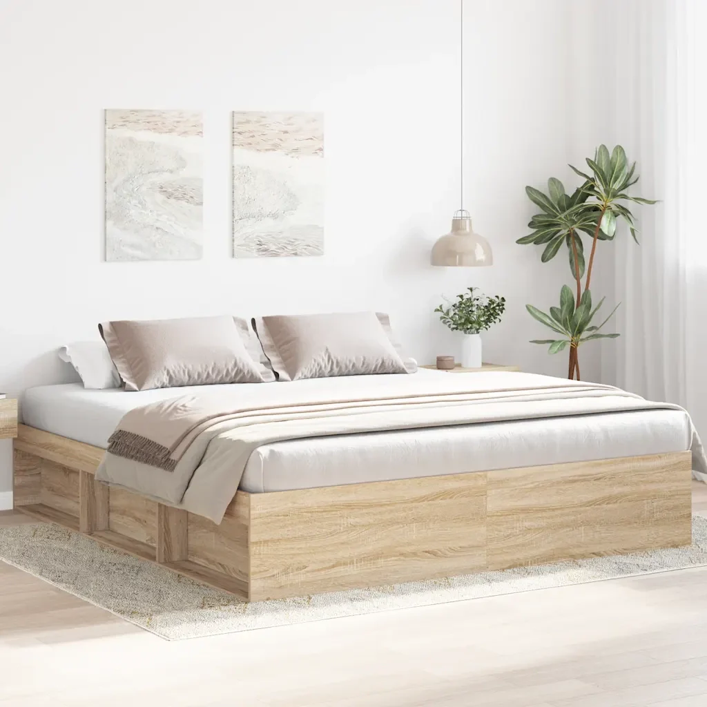 Letto matrimoniale | Letto per adulti | Giroletto Rovere Sonoma 200x200 cm - Image 2