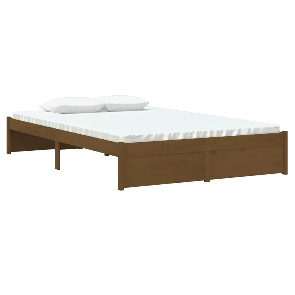 Letto matrimoniale | Letto per adulti | Giroletto senza Materaso Ambra in Legno Massello 120x190 cm - Image 3