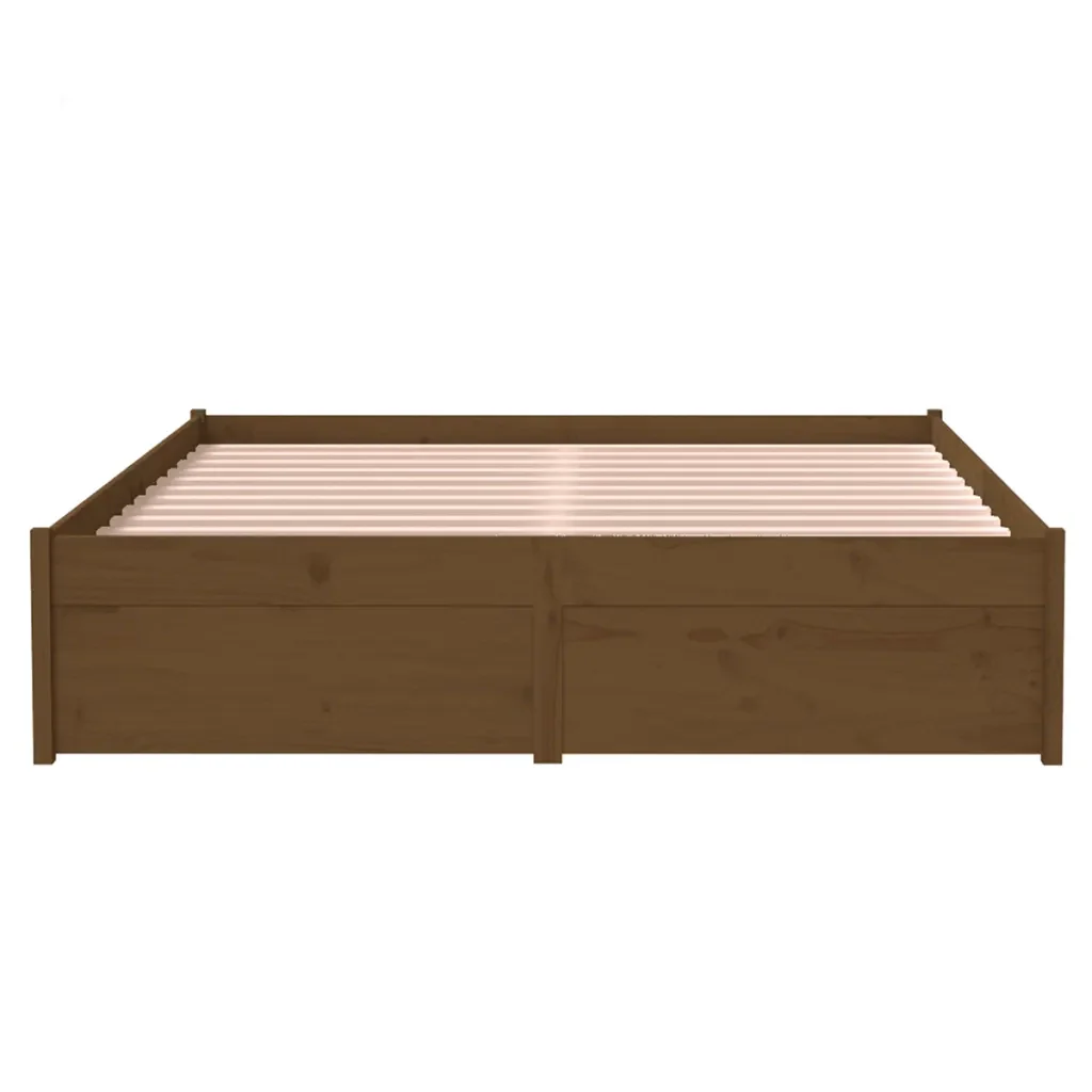 Letto matrimoniale | Letto per adulti | Giroletto senza Materaso Ambra in Legno Massello 120x190 cm - Image 5