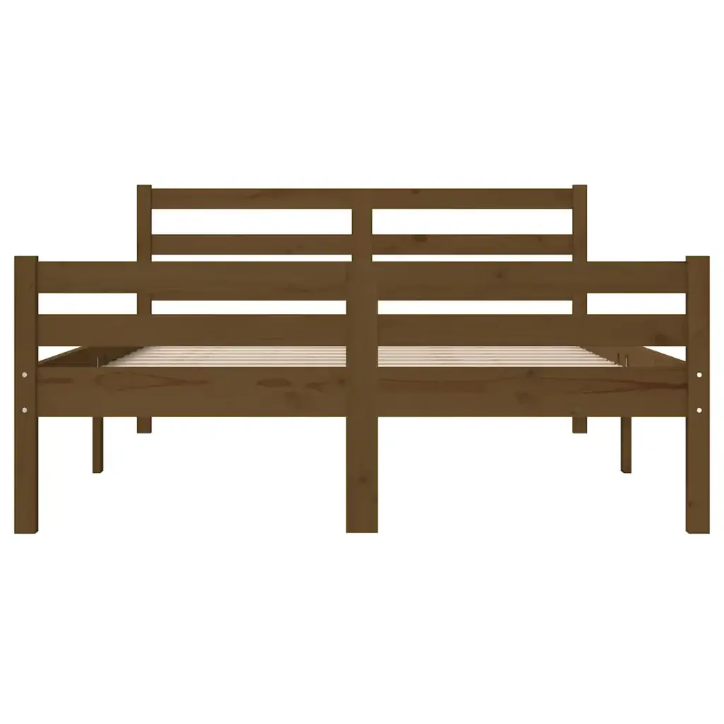 Letto matrimoniale | Letto per adulti | Giroletto senza Materaso Ambra in Legno Massello 140x190 cm - Image 5