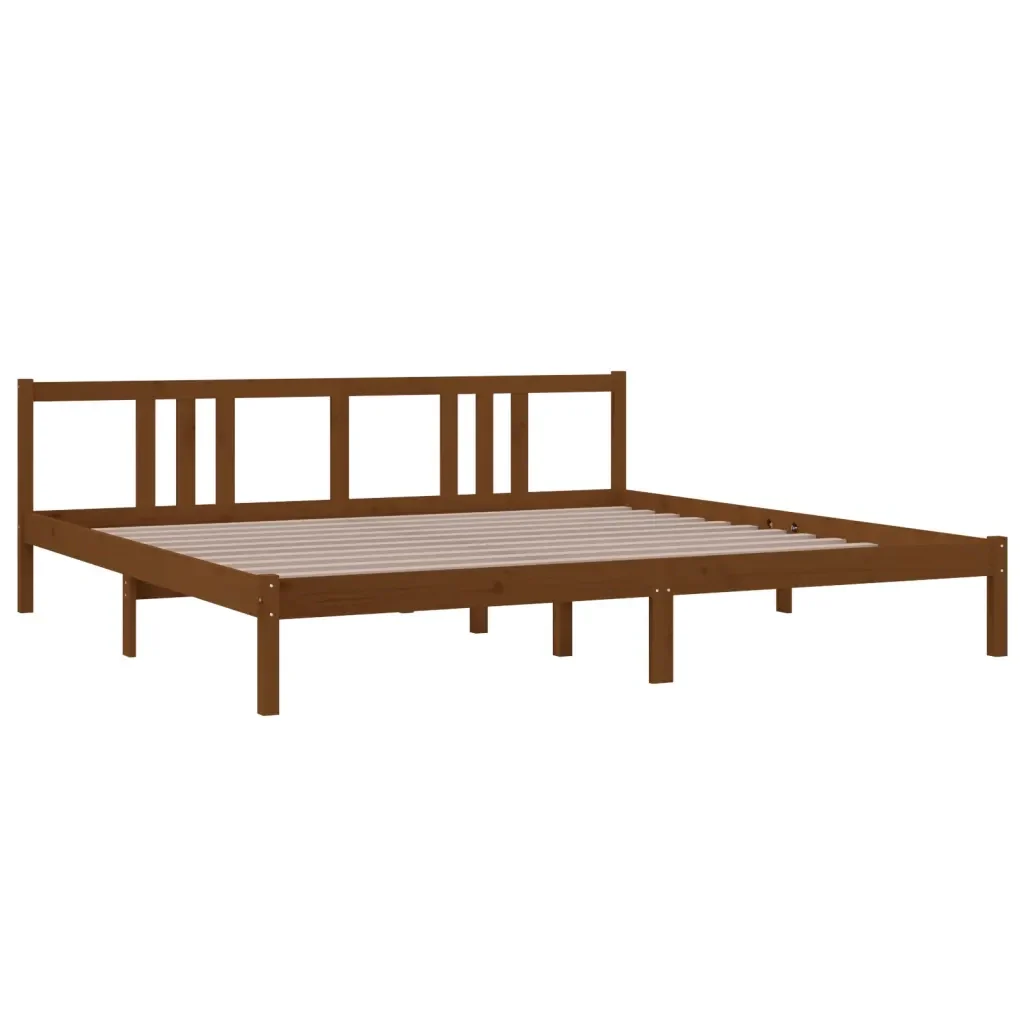 Letto matrimoniale | Letto per adulti | Giroletto senza Materaso Ambra in Legno Massello 200x200 cm - Image 3