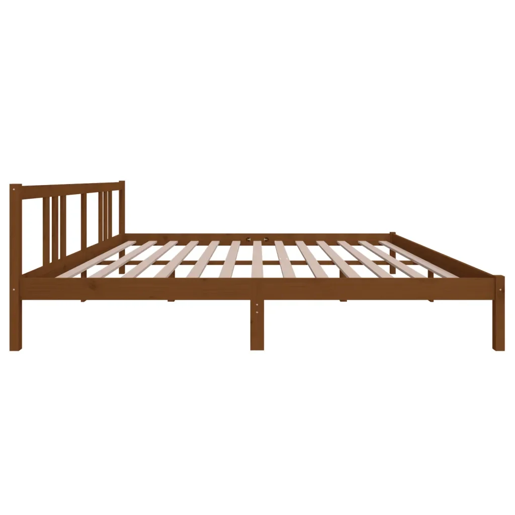 Letto matrimoniale | Letto per adulti | Giroletto senza Materaso Ambra in Legno Massello 200x200 cm - Image 5