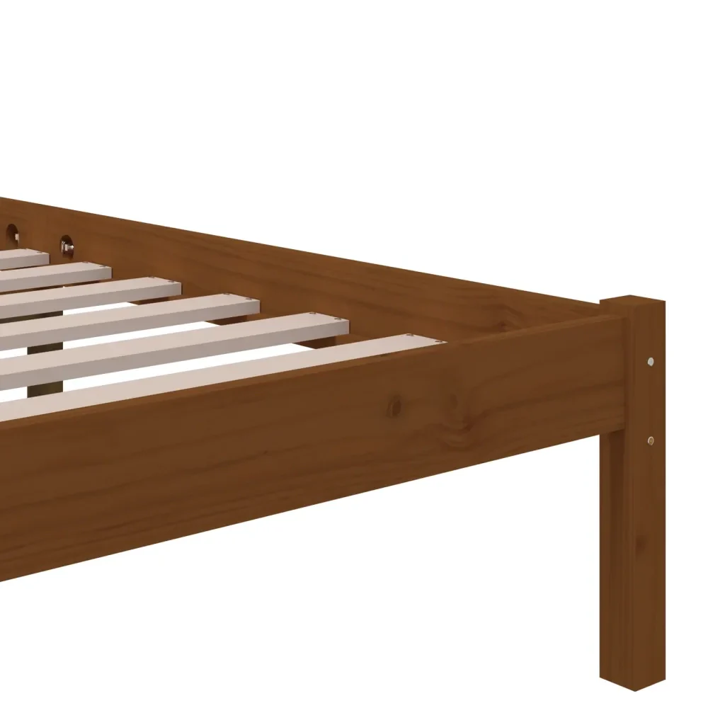 Letto matrimoniale | Letto per adulti | Giroletto senza Materaso Ambra in Legno Massello 200x200 cm - Image 7