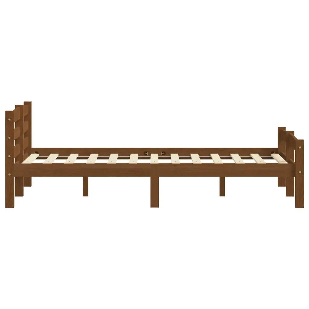 Letto matrimoniale | Letto per adulti | Giroletto senza Materaso Ambrato in Legno di Pino 160x200 cm - Image 5