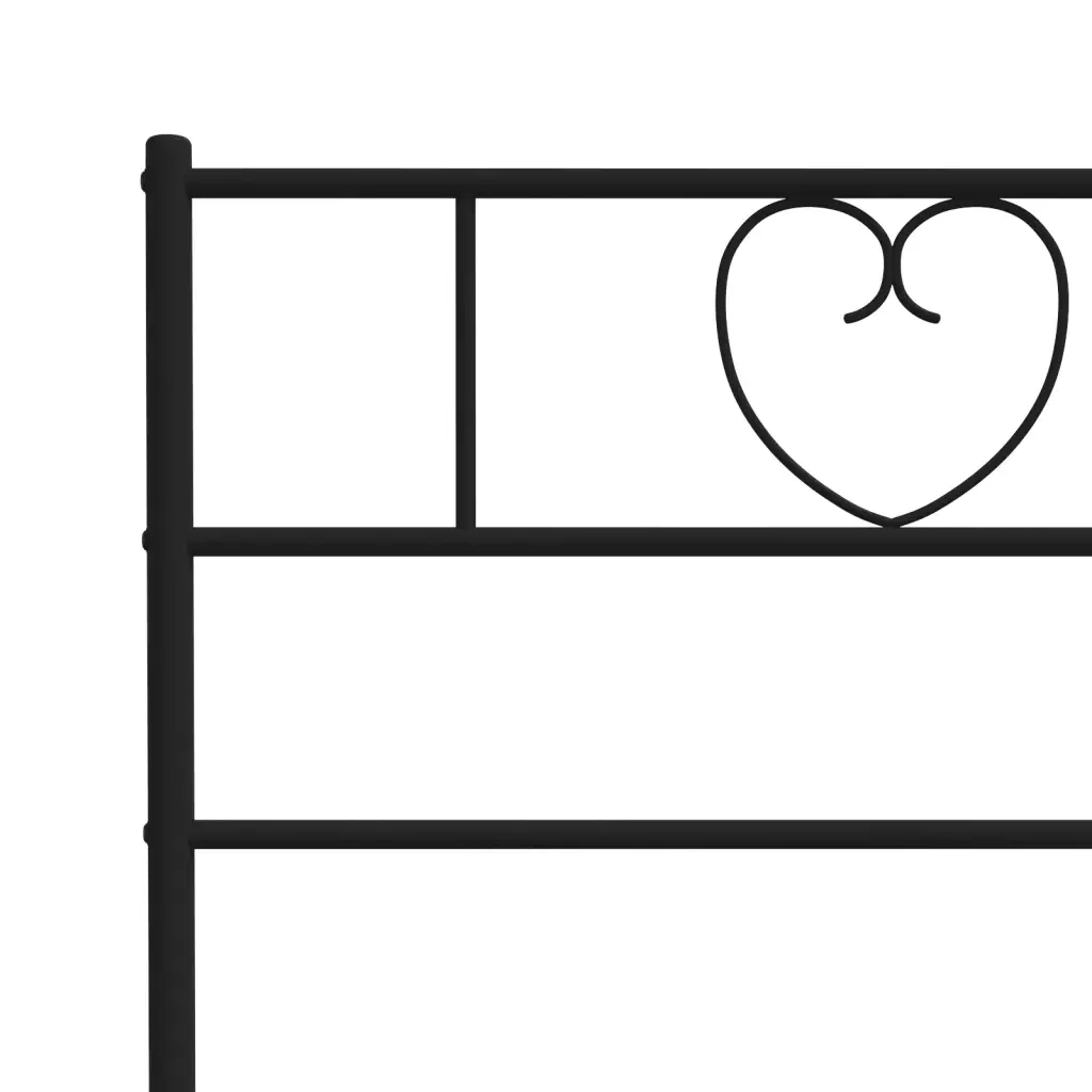 Letto matrimoniale | Letto per adulti | Giroletto senza Materaso con Pediera in Metallo Nero 160x200 cm - Image 8