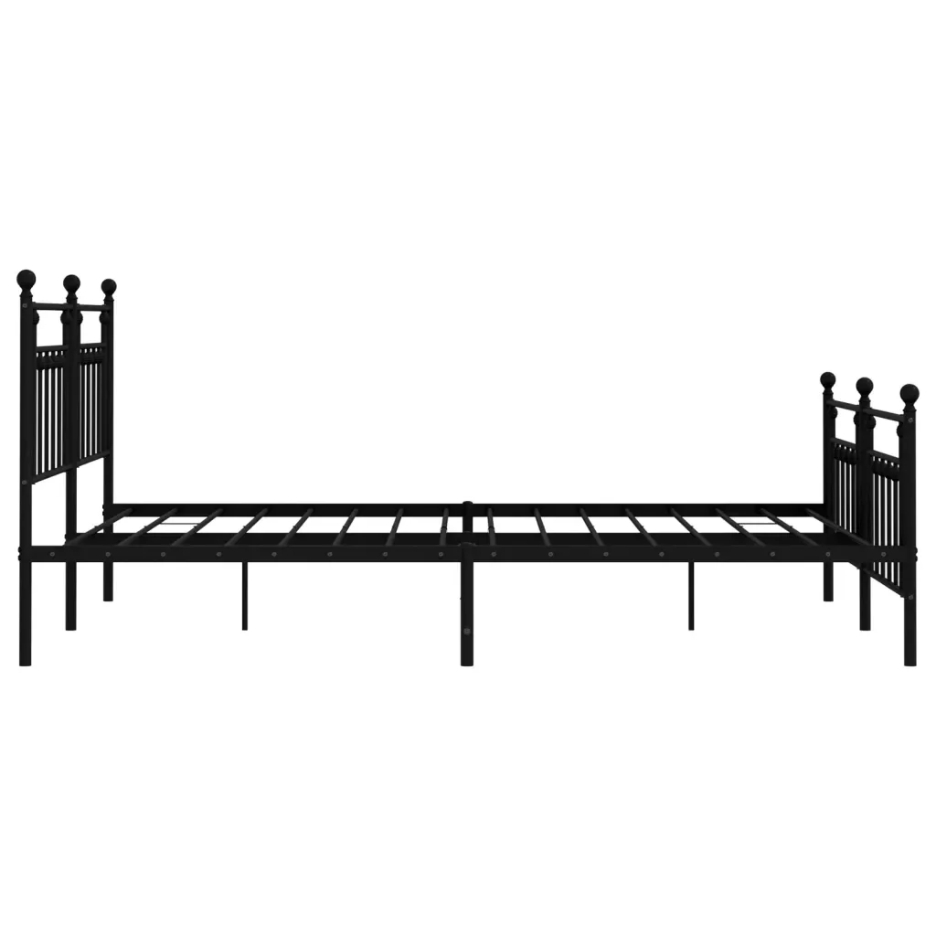 Letto matrimoniale | Letto per adulti | Giroletto senza Materaso con Pediera in Metallo Nero 180x200 cm - Image 6