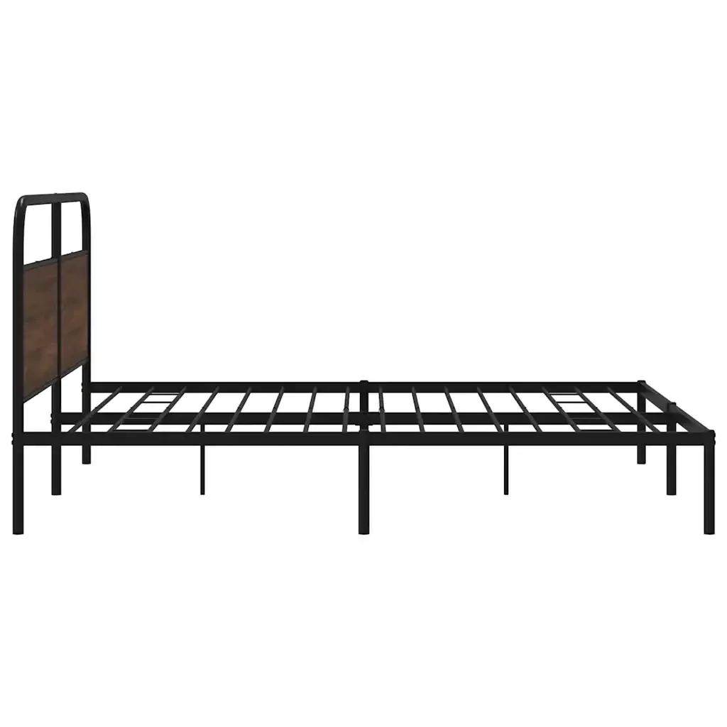 Letto matrimoniale | Letto per adulti | Giroletto senza Materaso in Metallo Rovere Marrone 180x200 cm - Image 6