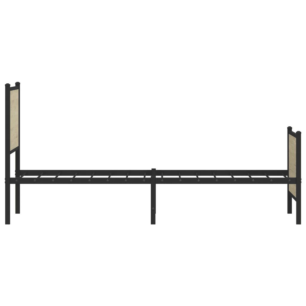 Letto matrimoniale | Letto per adulti | Giroletto senza Materaso in Metallo Rovere Sonoma 120x190 cm - Image 6