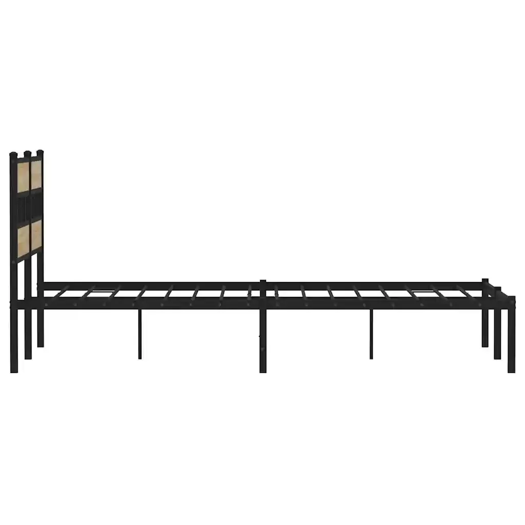 Letto matrimoniale | Letto per adulti | Giroletto senza Materaso in Metallo Rovere Sonoma 140x190 cm - Image 5