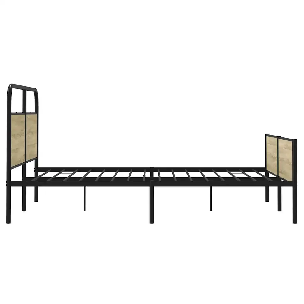 Letto matrimoniale | Letto per adulti | Giroletto senza Materaso in Metallo Rovere Sonoma 180x200 cm - Image 6