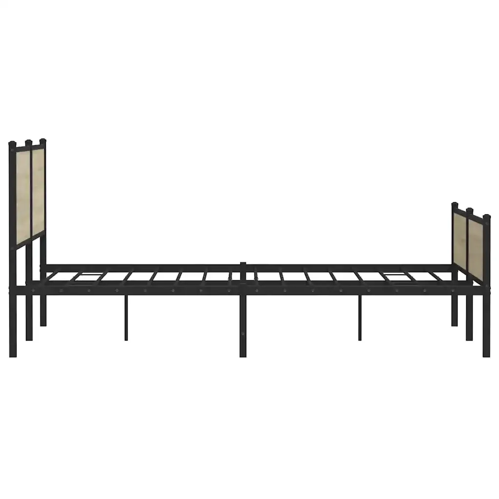 Letto matrimoniale | Letto per adulti | Giroletto senza Materaso in Metallo Rovere Sonoma 180x200 cm - Image 6