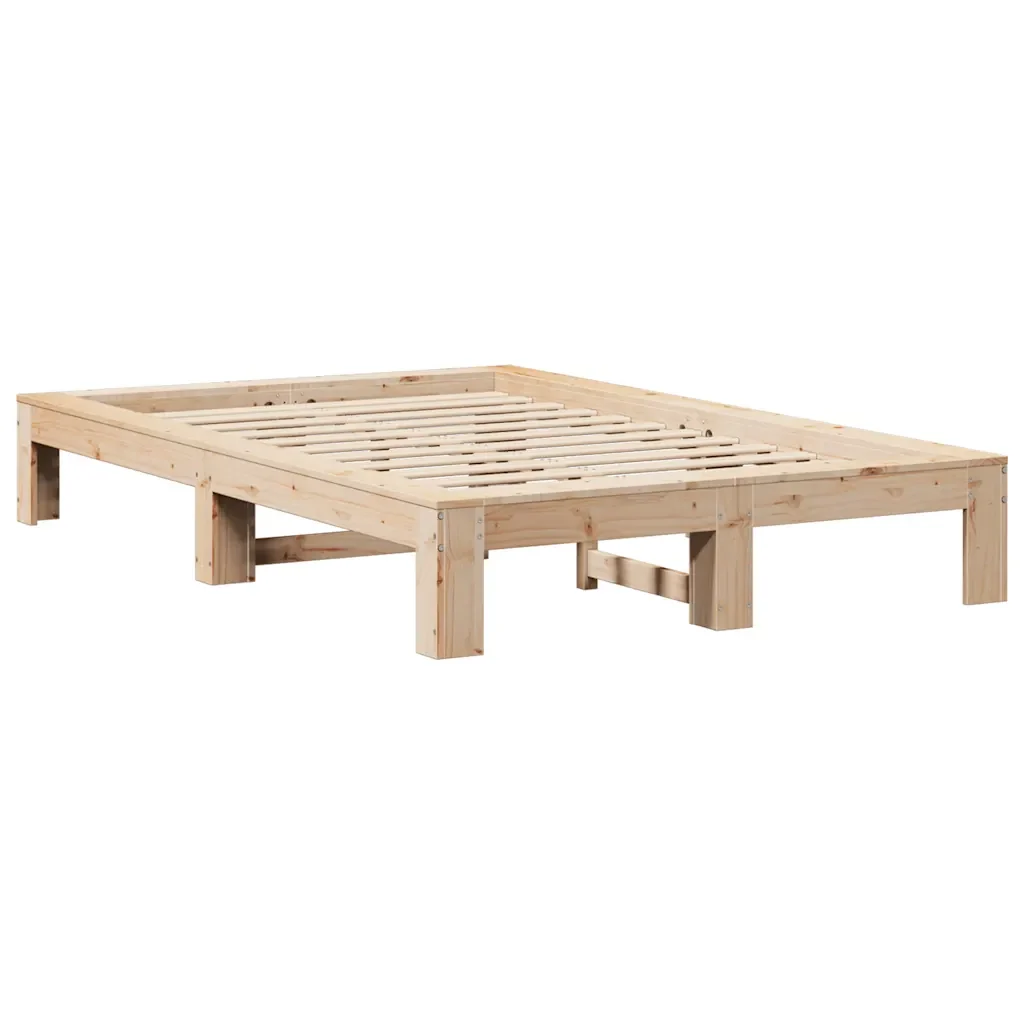 Letto matrimoniale | Letto per adulti | Giroletto senza Materasso 120x190 cm in Legno Massello di Pino - Image 5