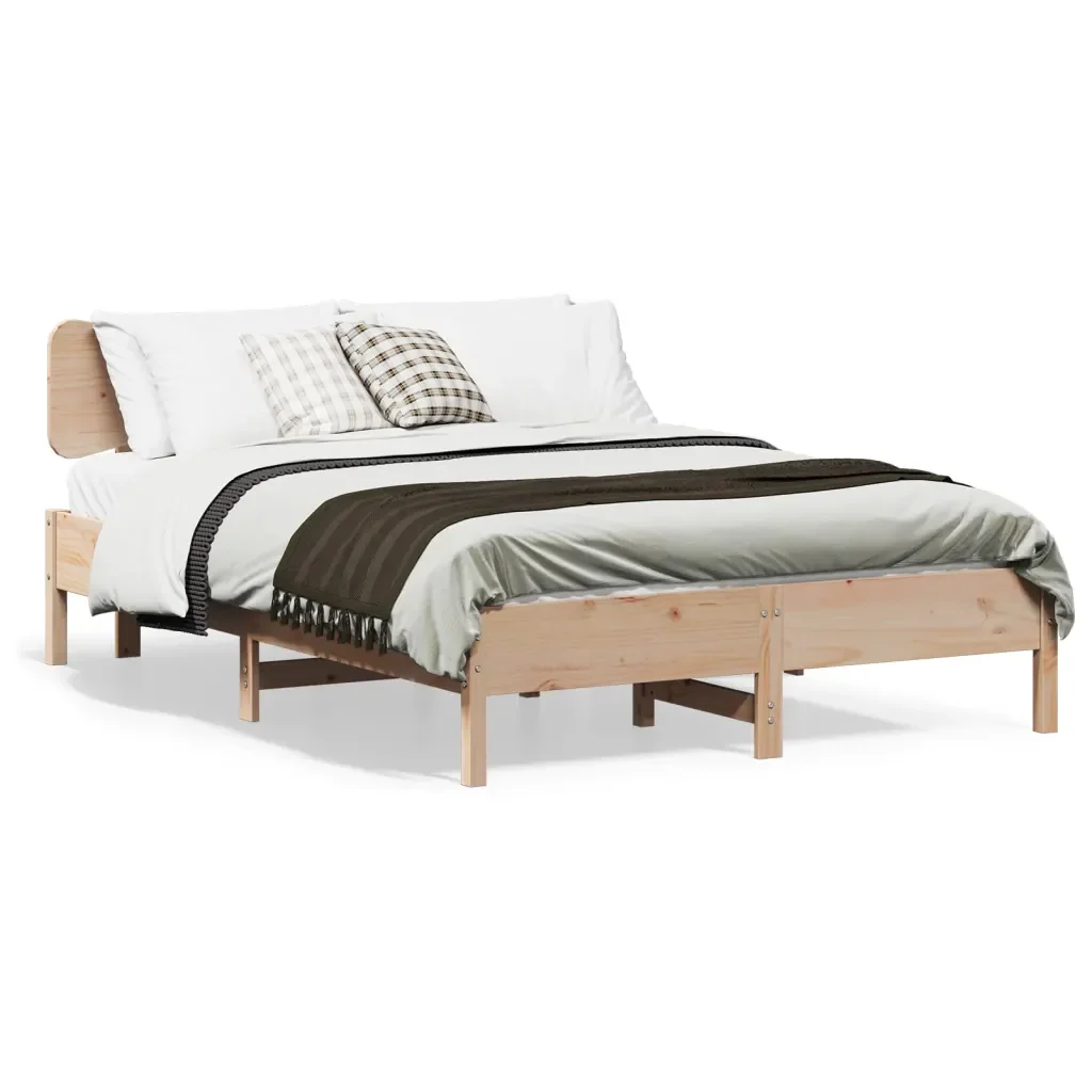 Letto matrimoniale | Letto per adulti | Giroletto senza Materasso 120x190 cm in Legno Massello di Pino - Image 2