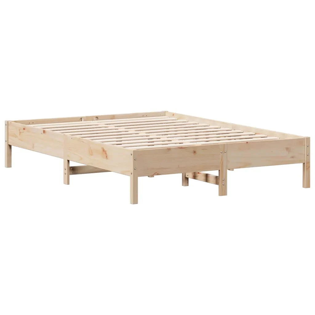 Letto matrimoniale | Letto per adulti | Giroletto senza Materasso 120x190 cm in Legno Massello di Pino - Image 5