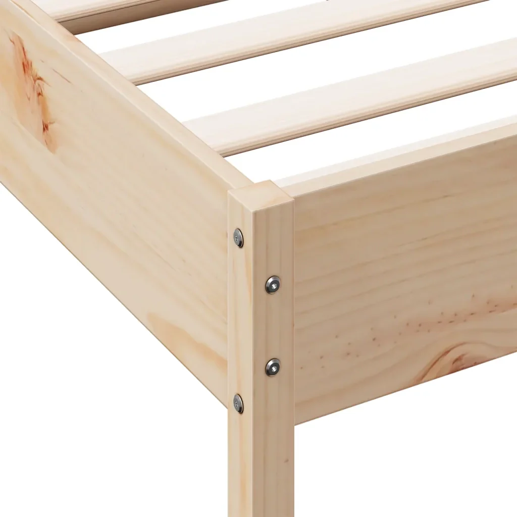 Letto matrimoniale | Letto per adulti | Giroletto senza Materasso 120x190 cm in Legno Massello di Pino - Image 9