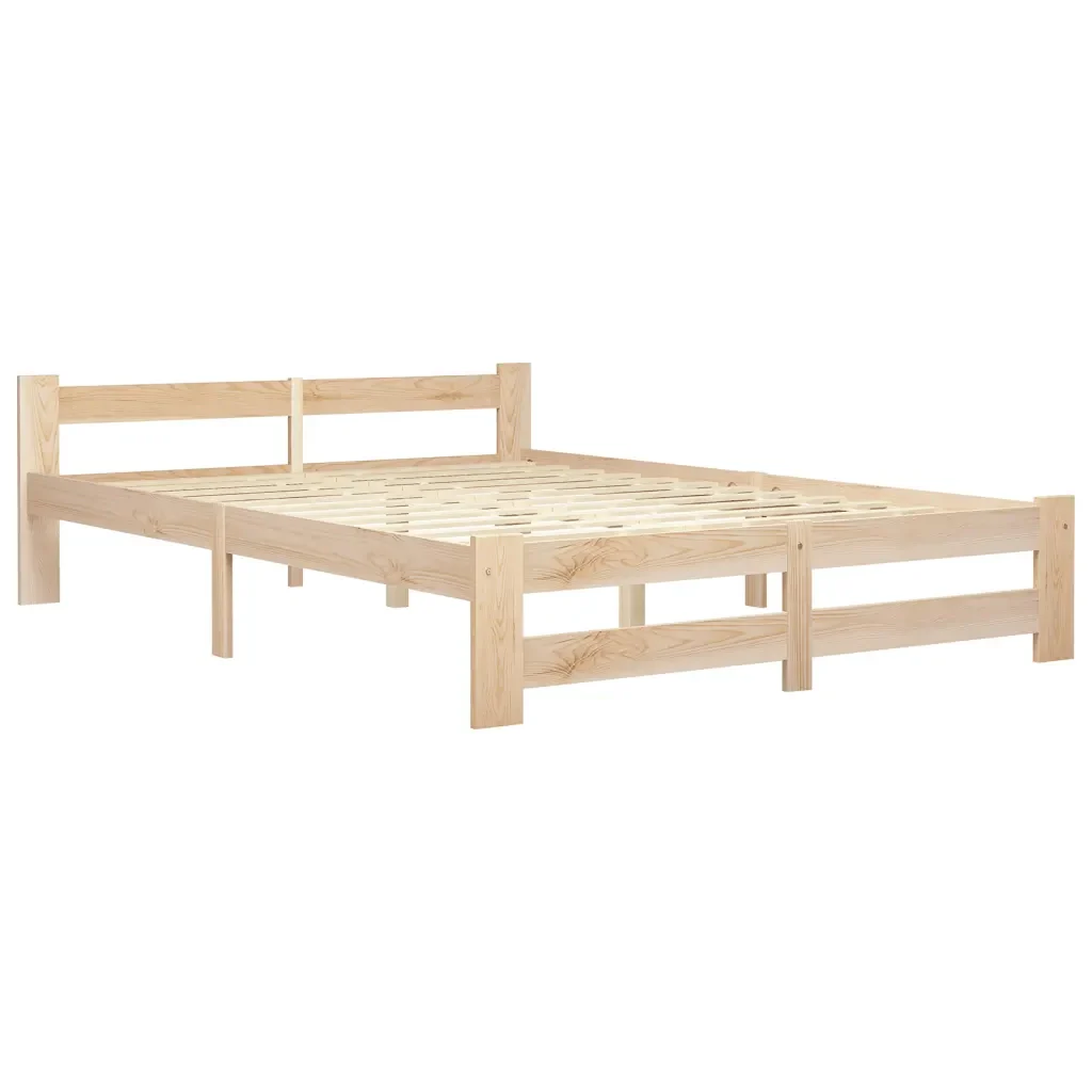 Letto matrimoniale | Letto per adulti | Giroletto senza Materasso 120x200 cm in Legno Massello di Pino - Image 2
