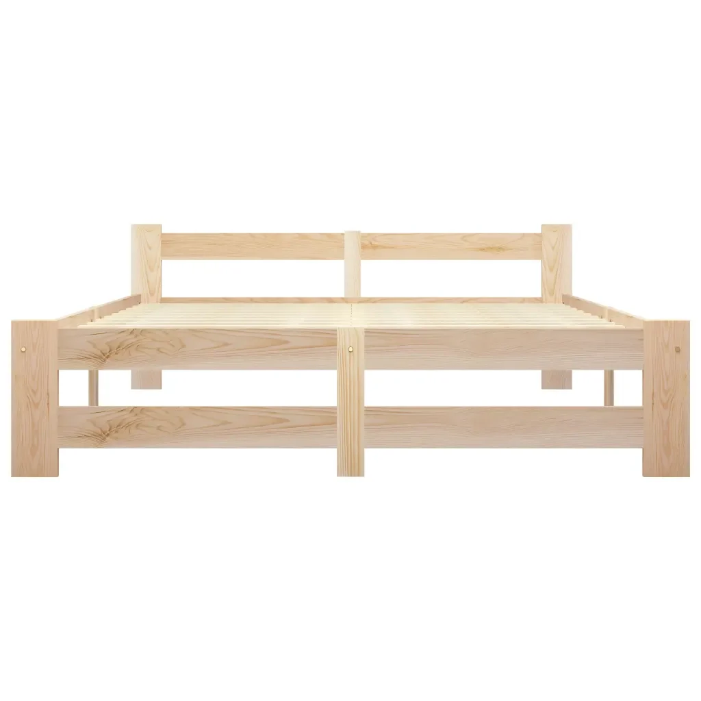 Letto matrimoniale | Letto per adulti | Giroletto senza Materasso 120x200 cm in Legno Massello di Pino - Image 3