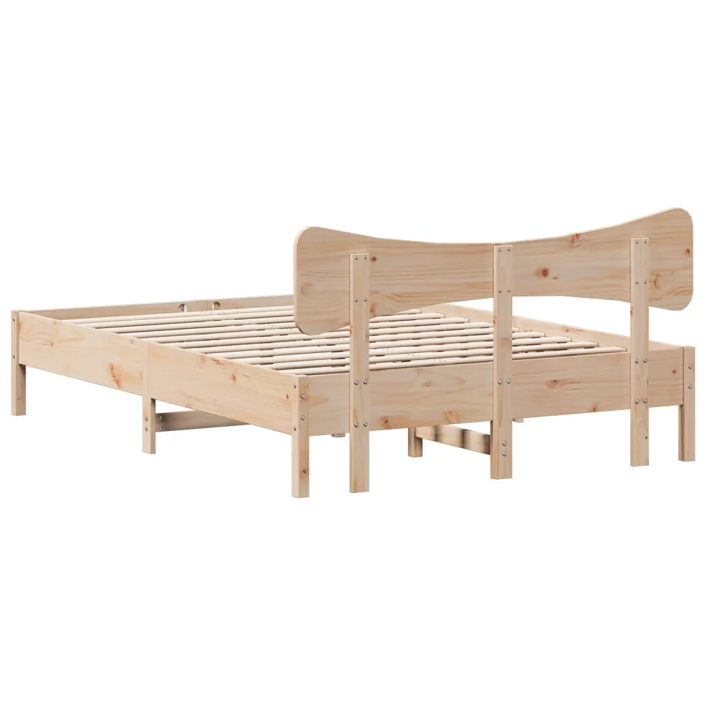 Letto matrimoniale | Letto per adulti | Giroletto senza Materasso 120x200 cm in Legno Massello di Pino - Image 8