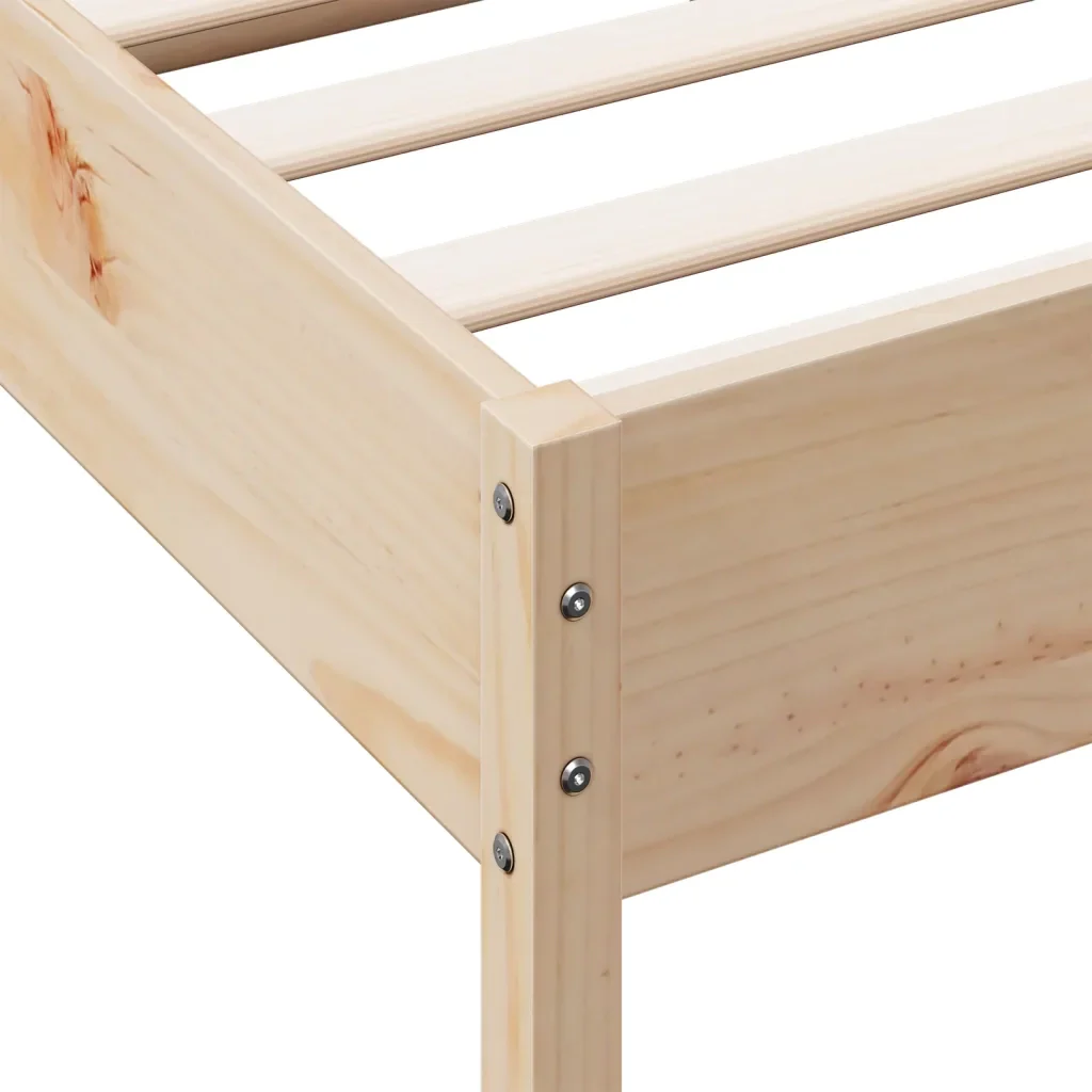 Letto matrimoniale | Letto per adulti | Giroletto senza Materasso 120x200 cm in Legno Massello di Pino - Image 9