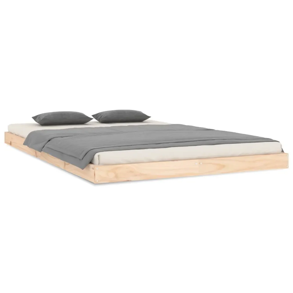 Letto matrimoniale | Letto per adulti | Giroletto senza Materasso 120x200 cm in Legno Massello di Pino