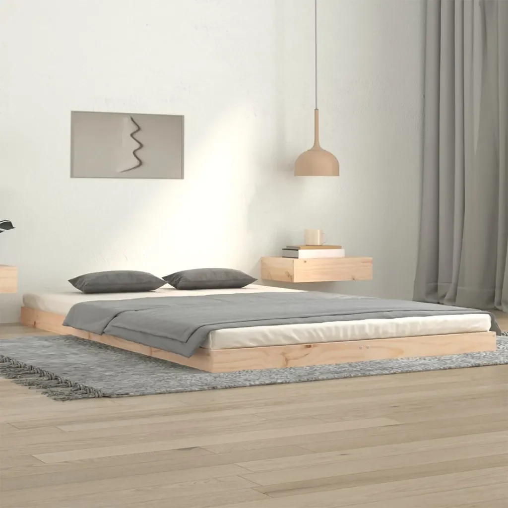 Letto matrimoniale | Letto per adulti | Giroletto senza Materasso 120x200 cm in Legno Massello di Pino - Image 2