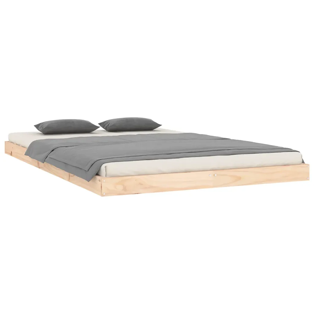 Letto matrimoniale | Letto per adulti | Giroletto senza Materasso 120x200 cm in Legno Massello di Pino - Image 3