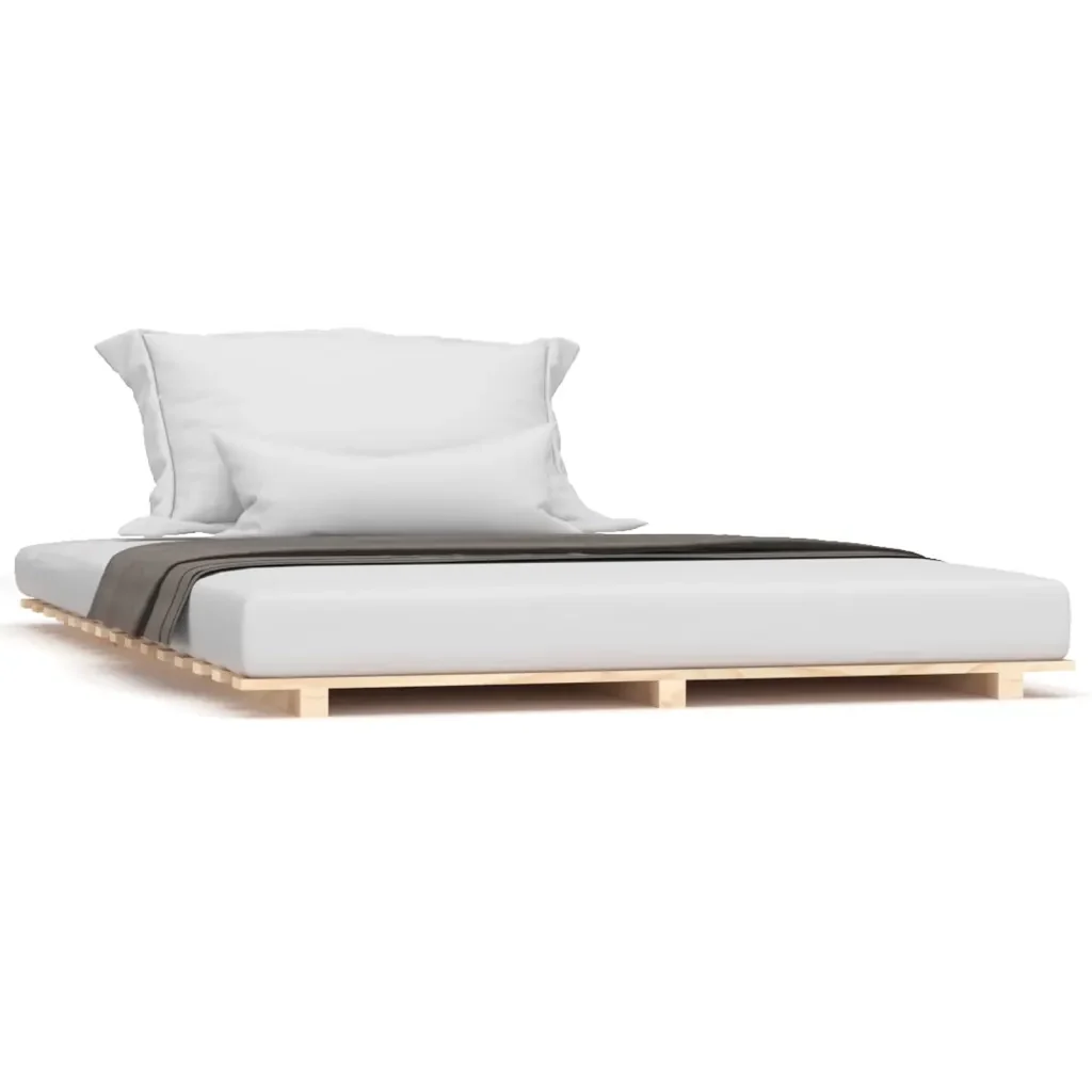 Letto matrimoniale | Letto per adulti | Giroletto senza Materasso 120x200 cm in Legno Massello di Pino