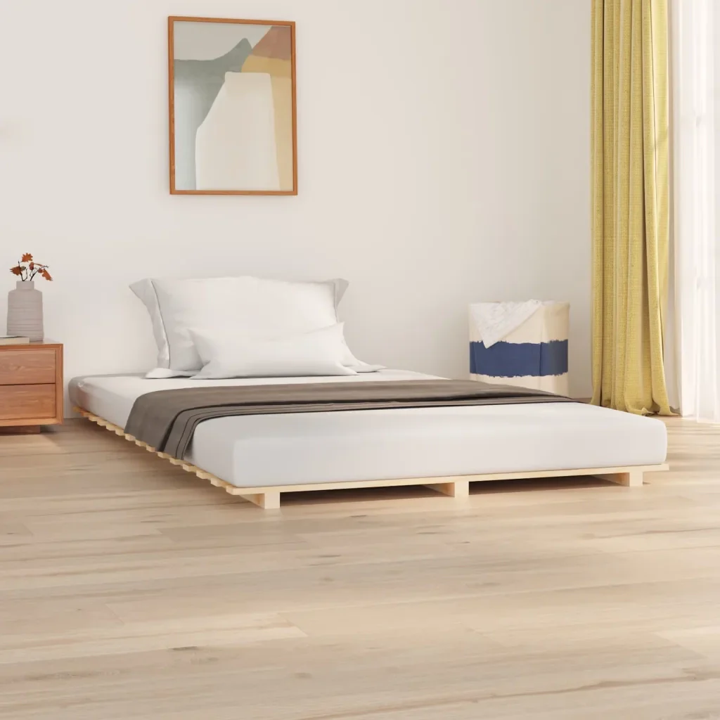 Letto matrimoniale | Letto per adulti | Giroletto senza Materasso 120x200 cm in Legno Massello di Pino - Image 2